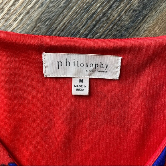 Philosophy Red Floral Cold Shoulder Dress - Picture 2 of 3